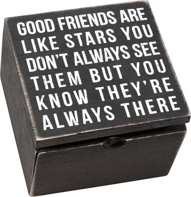 Primitives by Kathy 18192 4 x 4 x 2.75-Inches, Good Friends Are Like Stars