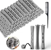 Pack of 50 Perm Rollers, Curlers Perm Set with Elastic Rubber Band, No Heat Hair Curlers Hair Rollers Suitable for Different Hair Types, Perm Make Yourself