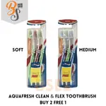 AQUAFRESH CLEAN & FLEX 牙刷買 2 送 1(軟/中)