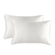 Set of 2 Pcs Silk Satin Pillowcase for Hair and Skin Slip, Pillow Cases for Standard/Queen/King Size - Satin Cooling Pillow Covers with Envelope Closure Suit