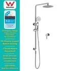 Sliding Shower Rail Mixer Set Twin Shower Head Adjustable Chrome Black Nickel