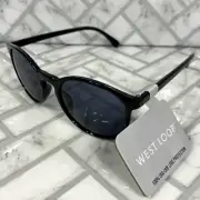 NWT West Loop Sunglasses LCVL 22 05 BLK Round Black Frames 100% UVA-UVB