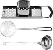 Noodle Press Stainless Steel Noodle Dumpling Maker Portable Spaetzle Maker Practical Noodle Maker Press Noodle Pasta Maker with Strainer Spoon Soup Ladle for Pasta Potatoes US(silver)