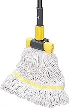 Commercial Mop Heavy Duty Industrial Mop with Long Handle,60" Looped-End String Wet Cotton Mops for Floor Cleaning,Home,Kitchen,Office,Garage and Concrete/Tile Floor