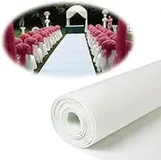 SXEVZOO Wedding Aisle Runner, 1 Roll Party Hallway Carpet for Outdoor Or Indoor Event Decor, Polyester - Thickness 2mm(White,1.2x50m)