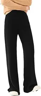 [Generic] Women's 100 Percent Merino Wool Wide Leg Pants Side Split Baggy Slacks Pants Active Running Jogger Sweatpants