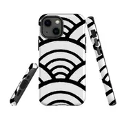 For Apple iPhone 13 mini Case, Armour Back Cover, Japanese Folk Waves