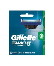 New Gillette Mach3 Turbo Blades Refill 4 Pack
