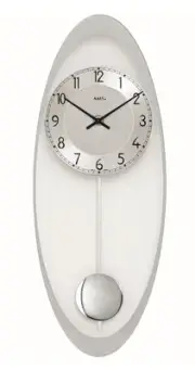 Modern wall clock with quartz movement from AMS AM W7416 NEW