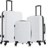 NEW - Dukap Adly 3-Piece Hardside Spinner Luggage Set -White