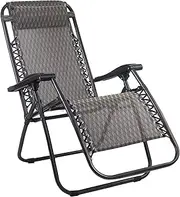 Gardeon Zero Gravity Portable Reclining Lounge Foldable Outdoor Camping Beach Chair Grey
