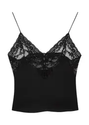 Saint Laurent Lace-trimmed Silk Camisole - Black - 10 10