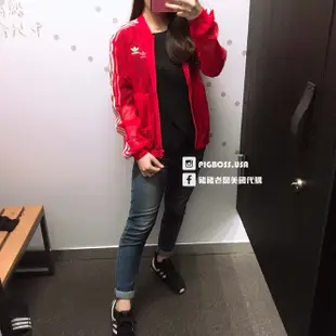 【豬豬老闆】ADIDAS ORIGINALS TRACK JACKET 艷紅色 透明薄紗 立領外套 女款 DW3890