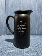 Rae Dunn WITCH’S BREW Black Pitcher Halloween Recipe Brand New