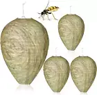 4 Pack Wasp Nest Decoy, Hanging Fake Wasp Nest Hornet Repellent Trap, Effective