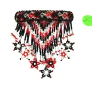 3.5" Handmade Beaded Barrette w 3" trailing Star Fringe French Clip Closure #25
