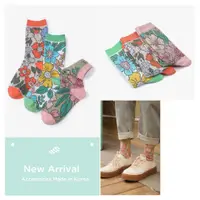 在飛比找蝦皮購物優惠-【首爾姐姐】韓國🇰🇷品牌BIARRITZ 春天小花 彩繪襪 