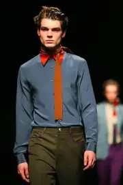 PRADA F/W 2014 RUNWAY Brown Silk Twill Angled Tip Skinny SCARF ~NWT~