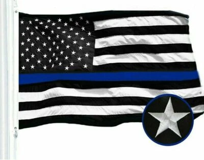 Thin Blue Line USA Police Flag | 3x5ft | Embroidered Stars Sewn Stripes