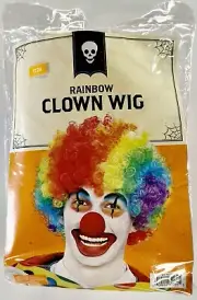 New Rainbow Clown Wig Adult Halloween Costume Curly Afro 70s 80s