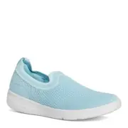 Women's FitFlop, SUPER-Q Knit Slip-On Sneaker JM2-056 Sky Blue MESH