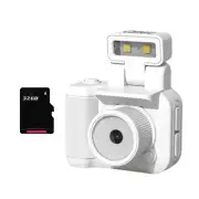 Mini SLR Style Camera Cmos 32GB with Flash Light & Charging Dock Portable8021