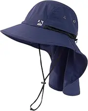 TOP-EX XL/XXL Wasserdicht Sonnenhut Herren Breite Krempe Sonnenschutz Mütze Outdoor Trekking Hut mit Nackenschutz Safari Sommer Mütze Faltbar