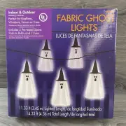 Halloween Fabric Ghost String Lights Set Indoor/ Outdoor Scary Party Fun New