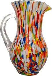 [Gocce di Murano] Buvette Jug 750 ml Made in Italy from Hand Blown Glass Made According to The Tradition of Murano artisans, Elegant Table Carafe