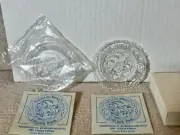 2 Pairpoint Thornton Burgess Society Green Briar Cup Plates Smiling Pool Clear