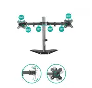 mbeat® activiva Dual-Screen Articulating Monitor Arm with Free-Standing Desktop Base provides the perfect solution for ergonomic comfort and workspace