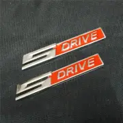 2PCS New Glossy Red SDRIVE Metal Decal Emblem Badge Sticker SUV Motors Turbo Car (for: Audi)