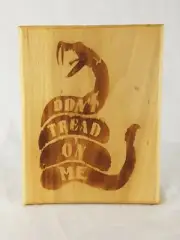 Wood-burned wall art - Don't Tread On Me