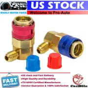 2PCS AC A/C Freon Manifold Gauge Conversion Kit High Low Quick Connector Adapter