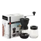 Coffee Bean Grinder Manual Hand Stainless Ceramic Burr Core Glass Jar Nut Mill O