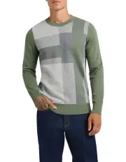 [Marcs] Deen Wool Blend Knit Sweater in Green Check