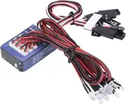 Dilwe 12 LED RC Car Light, Lighting System Kit Simulation Flashing Lights Tamiya for 1/10 1/8 RC Car/Truck/Crawler