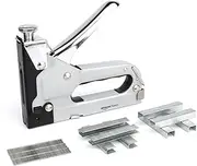 Amazon Basics 3-in-1 Manual Staple Gun Brad Nailer with 600 Staples