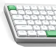 PBT Low Profile Keycaps for Gaming Cherry MX Keyboard Double-Shot 127 Keys White and Green (Not Shine Through)