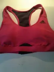 Adidas Womens Racerback Climalite Techfit Solid Bra Size S Nwot pink/black