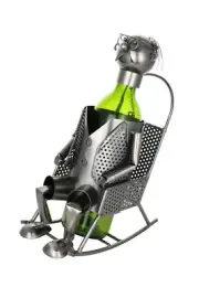 Old Man Grandpa in Rocking Chair Wine Bottle Holder
