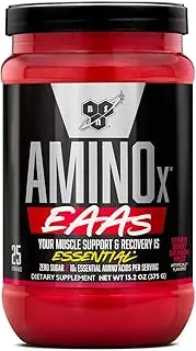 BSN Amino X Essential Amino Acid Powder, Zero Sugar, Strawberry Dragonfruit Flavour, 375g, 25 serves