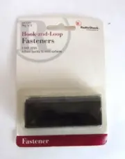 Radio Shack 4Pcs Hook and Loop Fastener 2 Sets Adhesive Back BLACK NIP
