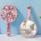 Universal Electroplating Handheld Mirror Round Beauty Mirror Woman