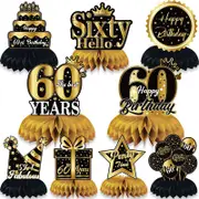 Gold 60th Birthday Honeycomb 9pk