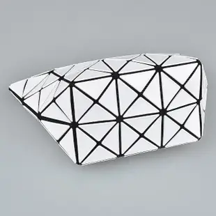 【ISSEY MIYAKE 三宅一生】BAO BAO ISSEY MIYAKE三宅一生 PRISM內LOGO幾何拼接設計PVC 3X5拉鍊化妝包(白)