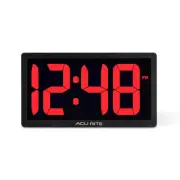 AcuRite 75099M 10inch LED Digital Clock Auto Dimming Brightness Red