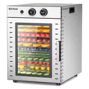 Food Dehydrator for Jerky, Fruit, Meat, Herbs, 12-Tray Stainless Steel Dehydrato