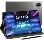 Tablet 12 Inch Tablet Android 14 24GB+256GB 1TB Expand Tablet PC 2K FHD GMS/OTG