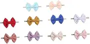 SWOOMEY 10PCS Bowknot Headband Elastic Nylon Newborn Headdress for Random Color Adorable Hairbands for Parties and Special Occasions Random Color